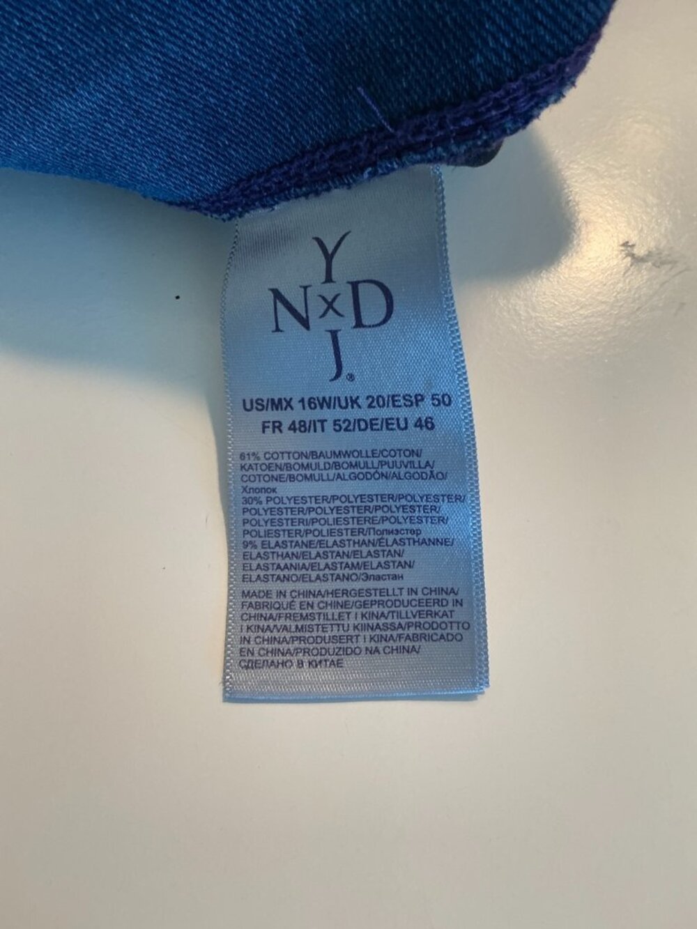 NYDJ Women’s Size 16W Ankle Jeans Dark Blue Stretch Pull-On Denim